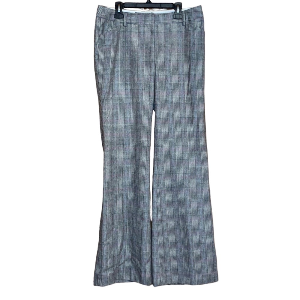 •VICTORIA'S SECRET•BROWN & PINK PLAID FLARE TROUSERS "THE CHRISTIE FIT" SIZE 6